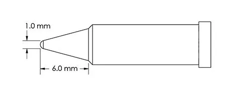 Metcal GT4-CN0010P Power Conical Solder Tip, 1.0 x 6.0mm