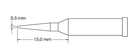 Metcal GT4-CN1505A Sharp Conical Solder Tip, 0.5 x 15mm