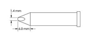 Metcal GT6-CH0014P Power 60° Chisel Solder Tip, 1.4 x 6.0mm