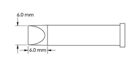 Metcal GT6-CH0060P Power 60° Chisel Solder Tip, 6.0 x 10mm
