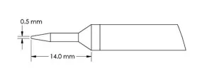 Metcal GTC-CN0005A Sharp Conical Solder Cartridge, 0.5 x 14mm