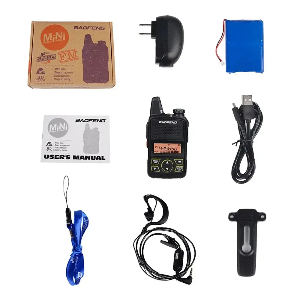 Mini Walkie Talkie UHF Handheld Two-Way Radio Bft1 Ham Radio Portable FM Transceiver Kids 5km CB Radio Intercom, Baofeng BF-T1