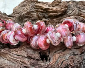 MTO Electric Raspberry Pink Shimmer Lampwork Beads