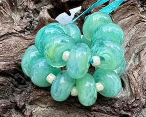 MTO Jade Sea Breeze Lampwork Beads Set SRA Made to Order