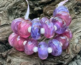 MTO Pink & Purple Swirl Lampwork Beads