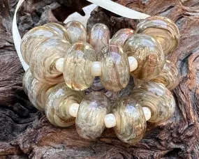 MTO Sparkling Sands Beige Lampwork Beads