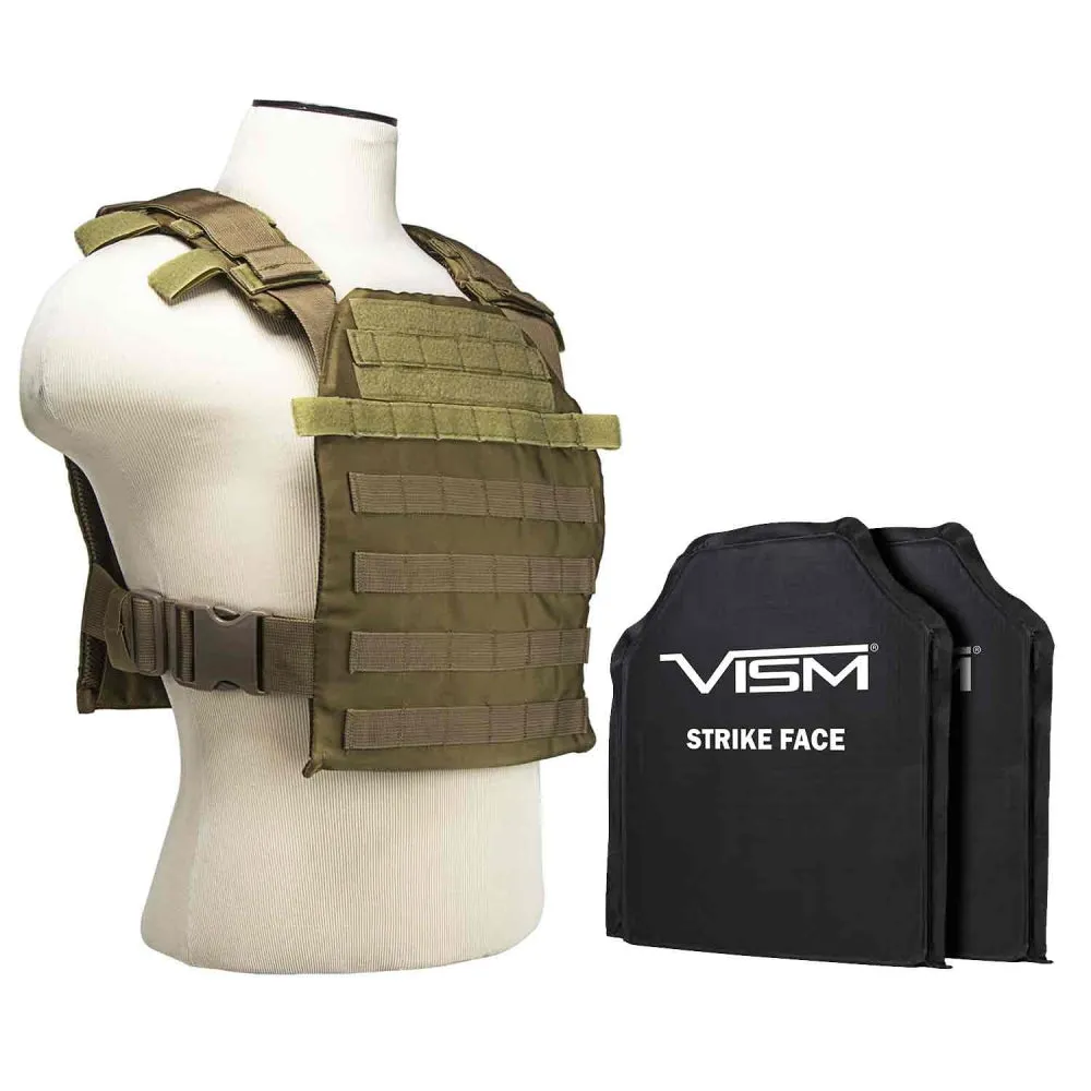 NcStar Fast Plate Carrier With 10"x12" Level IIIA Shooter's Cut 2x Soft Ballistic Panels
