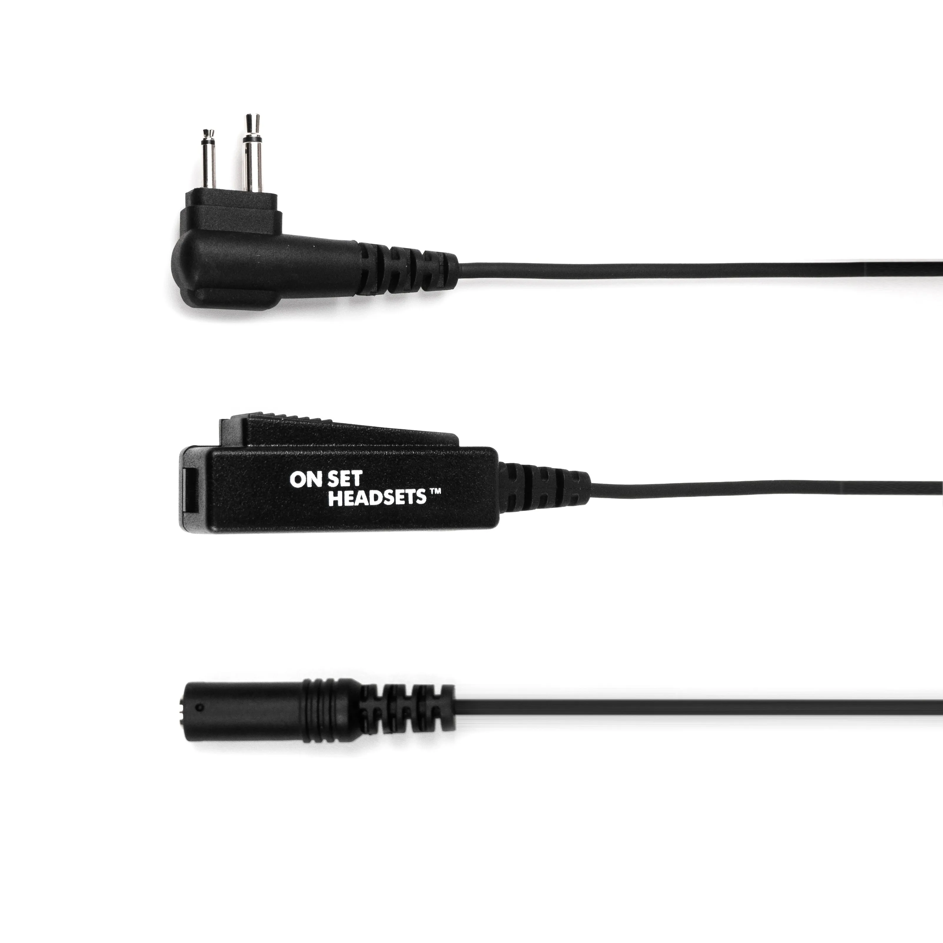 On Set Headsets™️ FilmPro Y (Black) with Motorola 2-Pin compatible connector and FREE Travel Case (Various Colors)
