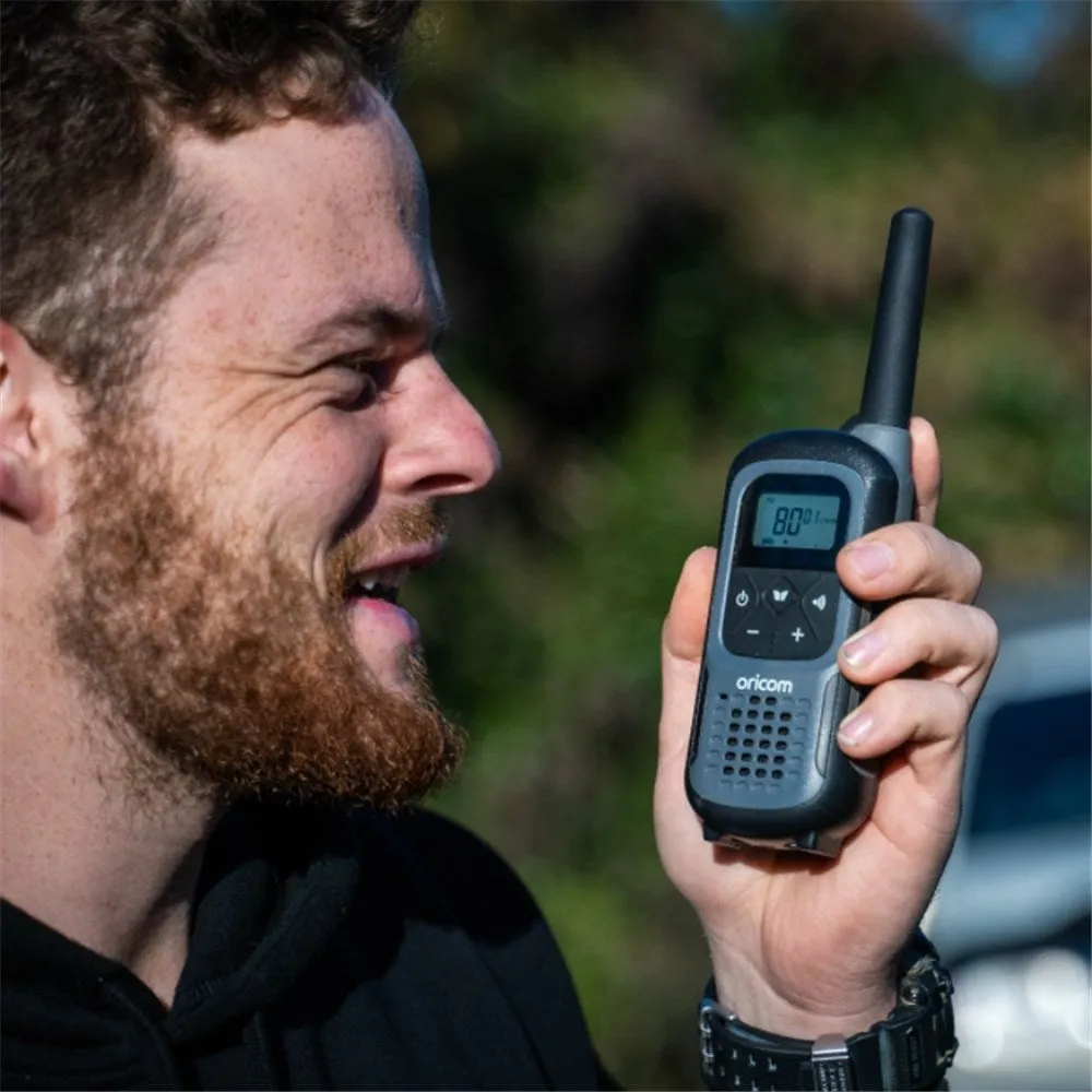 Oricom 2 Watt IPX7 Waterproof Handheld UHF CB Radio Twin Pack with Dual Charging Dock - UHF2500-2GR