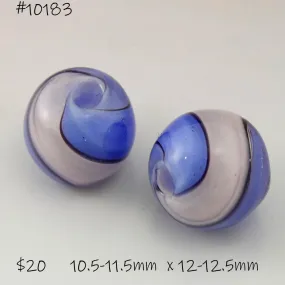 Pale Pink Periwinkle Blue Sparkle Twist Round Pair