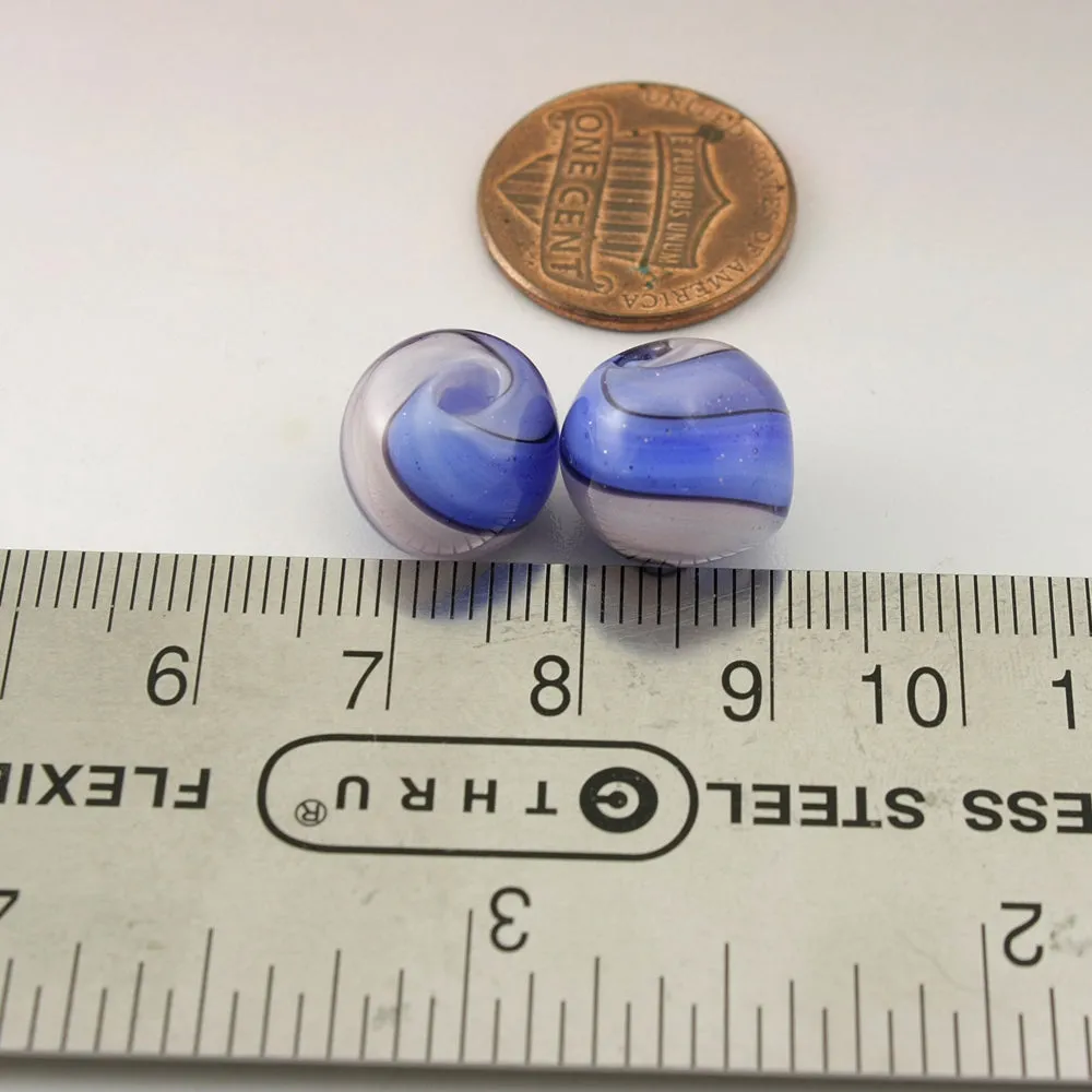 Pale Pink Periwinkle Blue Sparkle Twist Round Pair