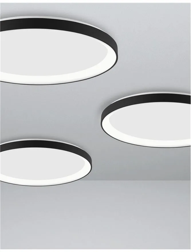 PER Dimmable Sandy Black Aluminium & Acrylic Thin 58cm Ring Flush Medium - ID 10607