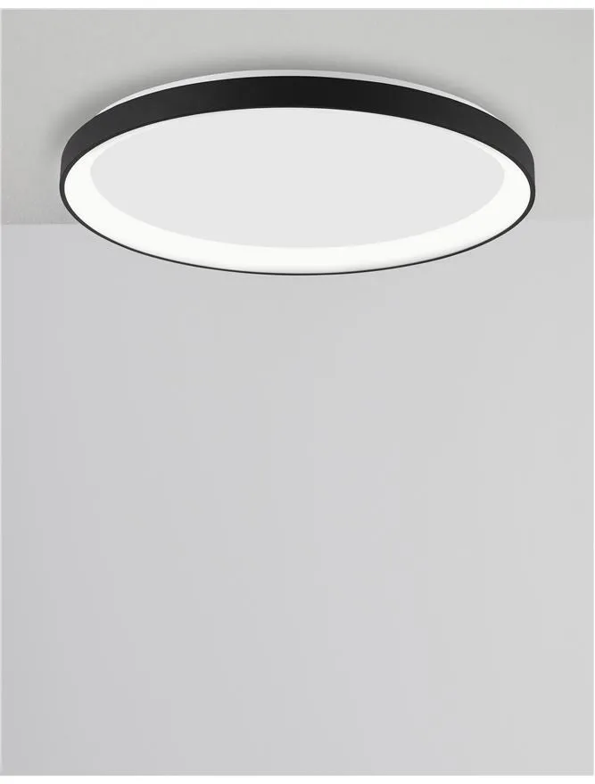 PER Dimmable Sandy Black Aluminium & Acrylic Thin 58cm Ring Flush Medium - ID 10607