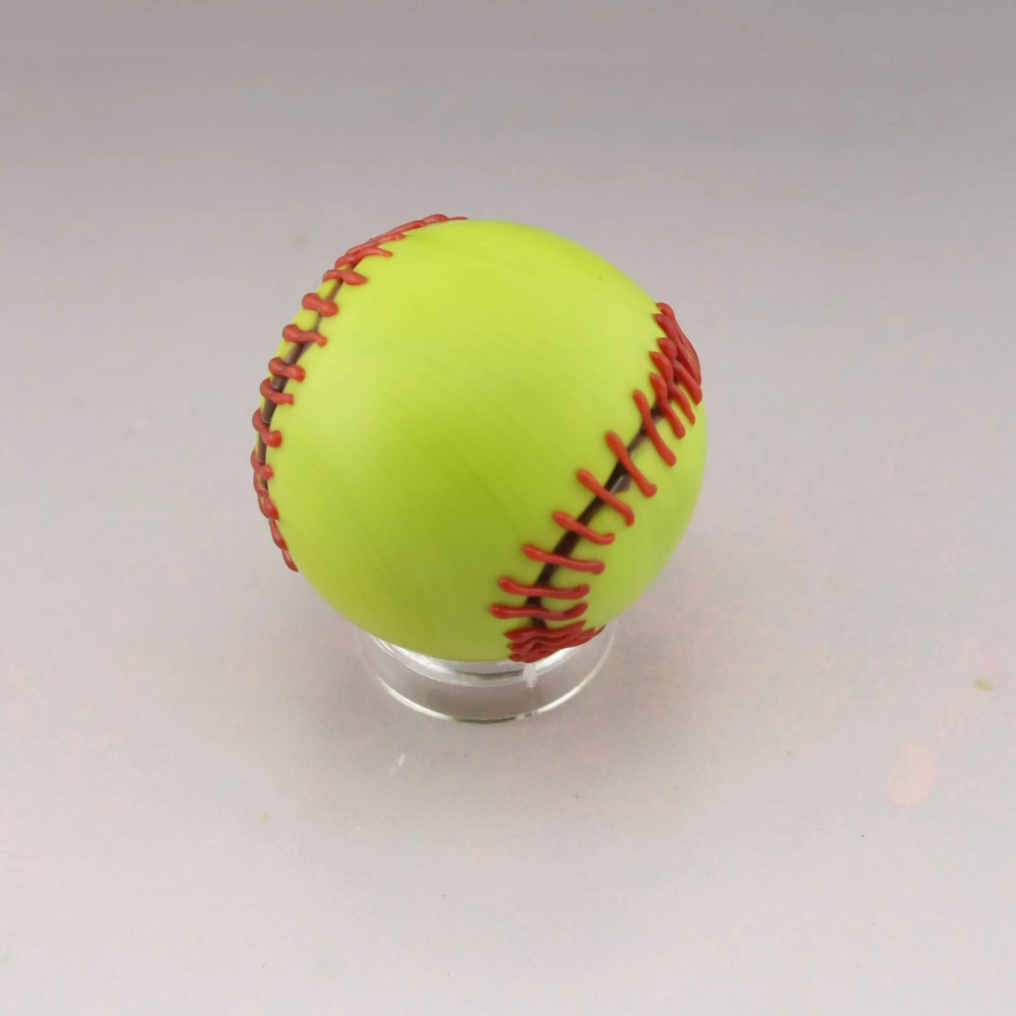 Petite Etched Softball Marble in Neon and Red