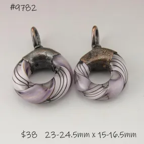 Petite Pink Purple Goldstone Black Pinstripes Twist Circle with Copper Electroforming Petite Pink Purple Goldstone Black Pinstripes Twist Circle with Copper Electroforming