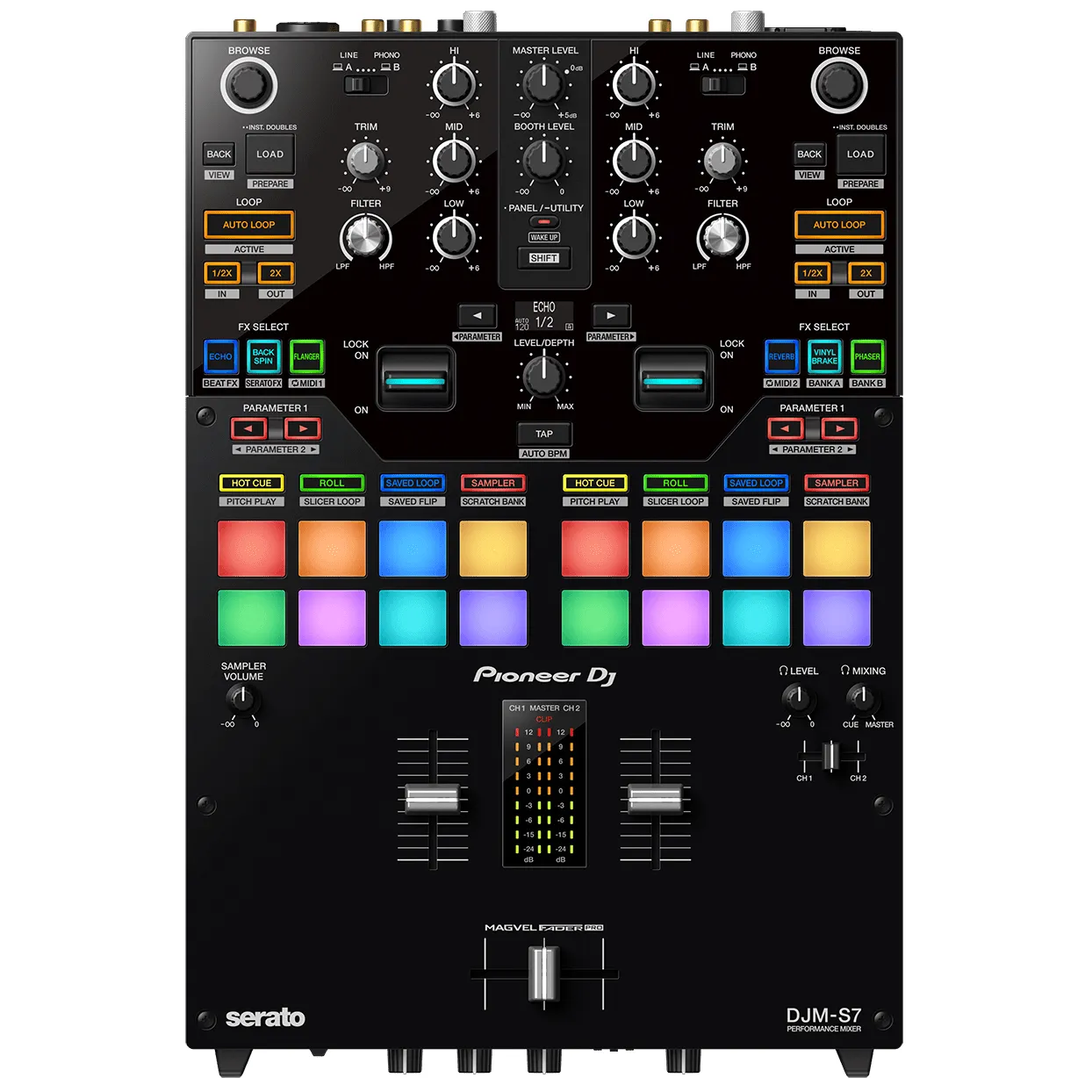 Pioneer DJM-S7 Scratch Style 2-channel Performance DJ Mixer w/ Bluetooth