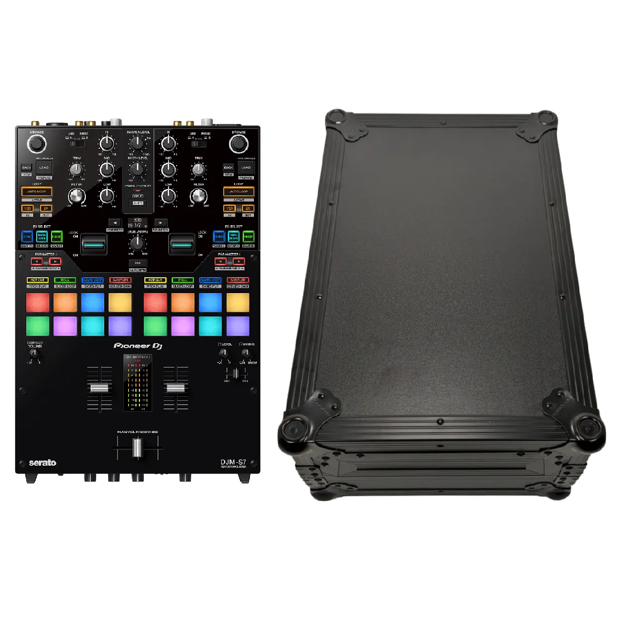 Pioneer DJM-S7 Scratch Style DJ Mixer & FZ10MIXBL Hard Case Bundle