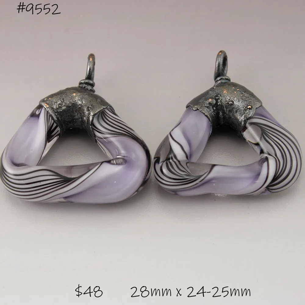 Purple Pink Black Helix Twist Triangle with Copper Electroforming