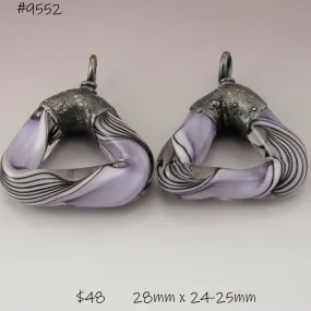 Purple Pink Black Helix Twist Triangle with Copper Electroforming