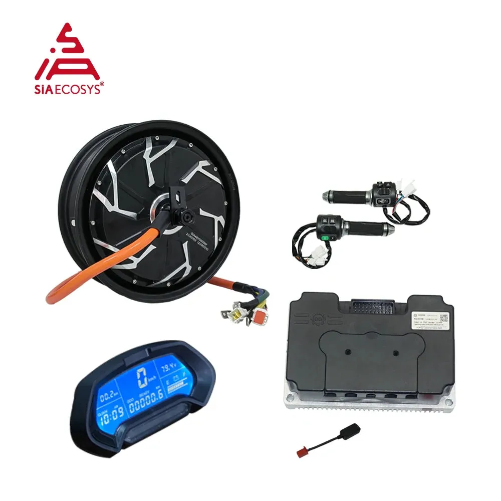 QS Motor 12*3.5inch 5000W V4 72V Hub Motor With ND72680 Controller Conversion Kit for Racing Electric Motorcycle