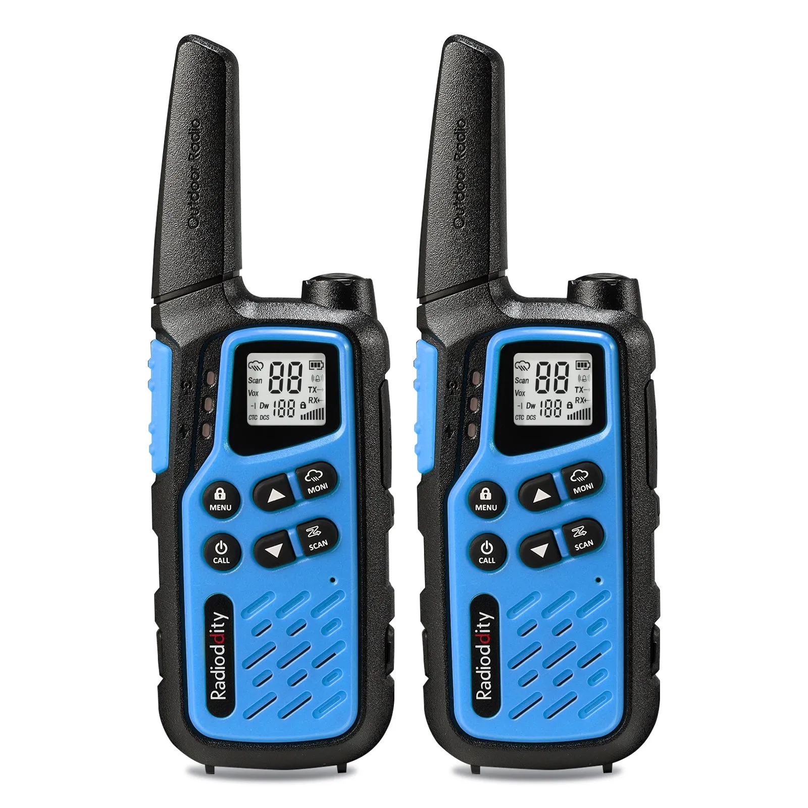 Radioddity FS-T7 FRS Radio | License Free | USB-C Charging | Dual Watch | VOX | Flashlight | NOAA