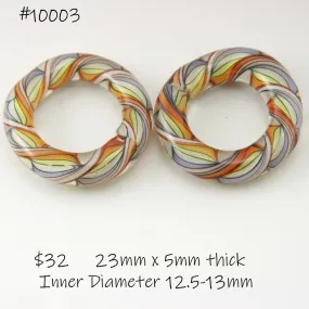 Rainbow Helix Twist Circle Pair