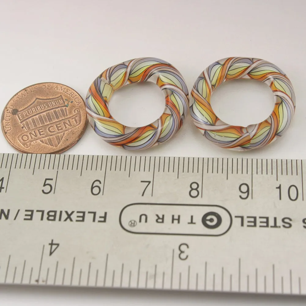 Rainbow Helix Twist Circle Pair