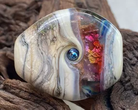 Rainbow Silver Organic Lampwork Focal Bead SRA