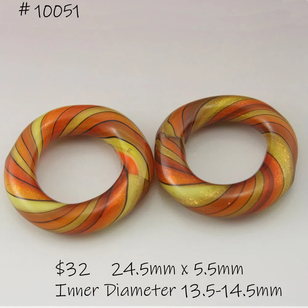 Red, Orange, Yellow, Black with Sparkle Twist Circle Pair