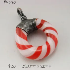 Red White Twist Circle with Copper Electroforming