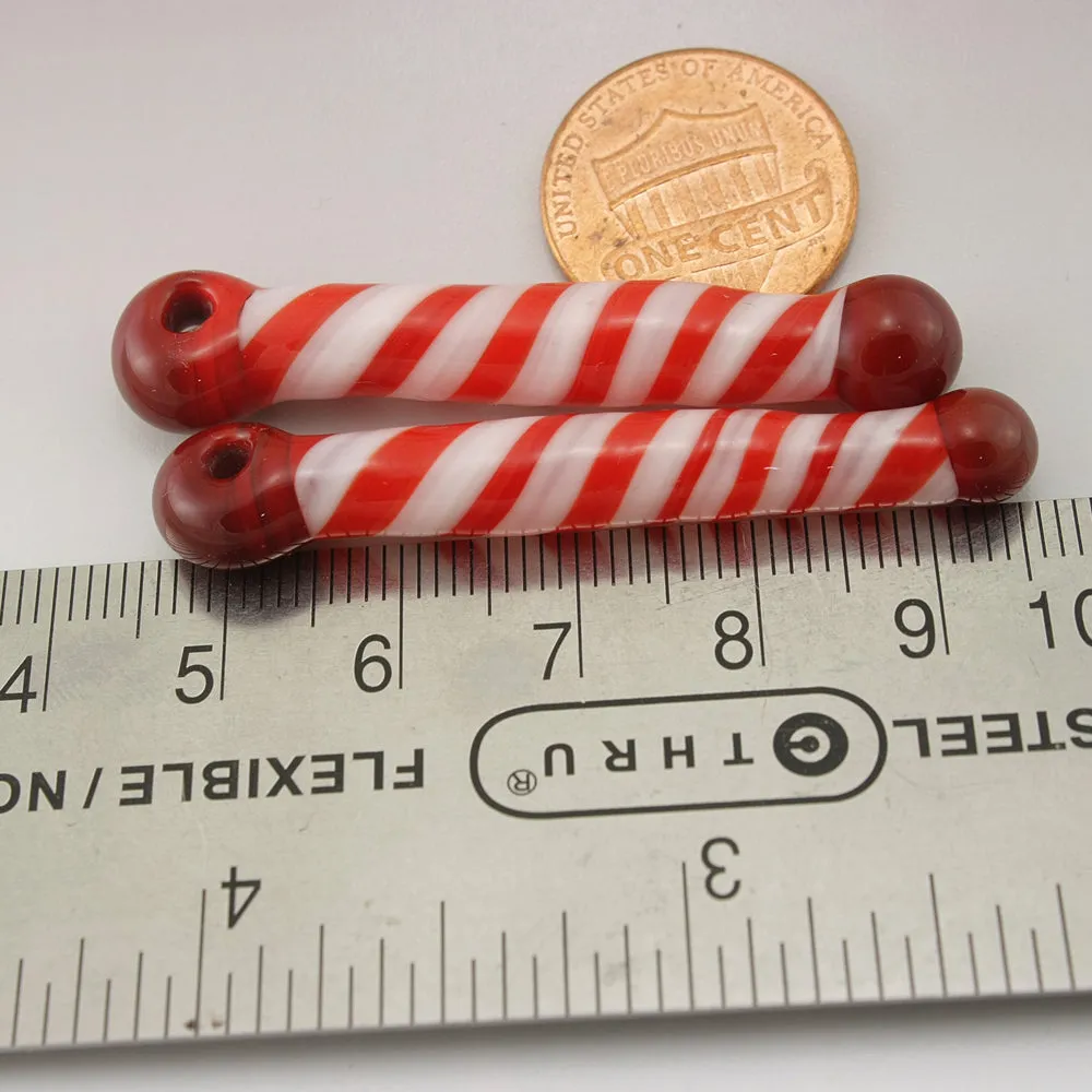 Red White Twist Long Drops
