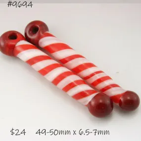Red White Twist Long Drops