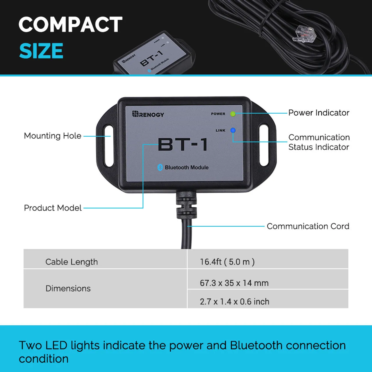 Renogy RCM-BT1-Renogy New BT-1 Bluetooth Module