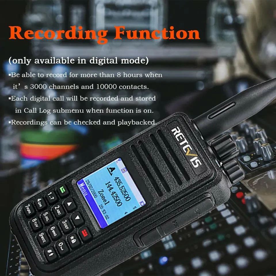 Retevis RT3S DMR Digital Walkie Talkie Ham Radio Stations Walkie-talkies Professional Amateur Two-Way Radio VHF UHF GPS APRS 5W