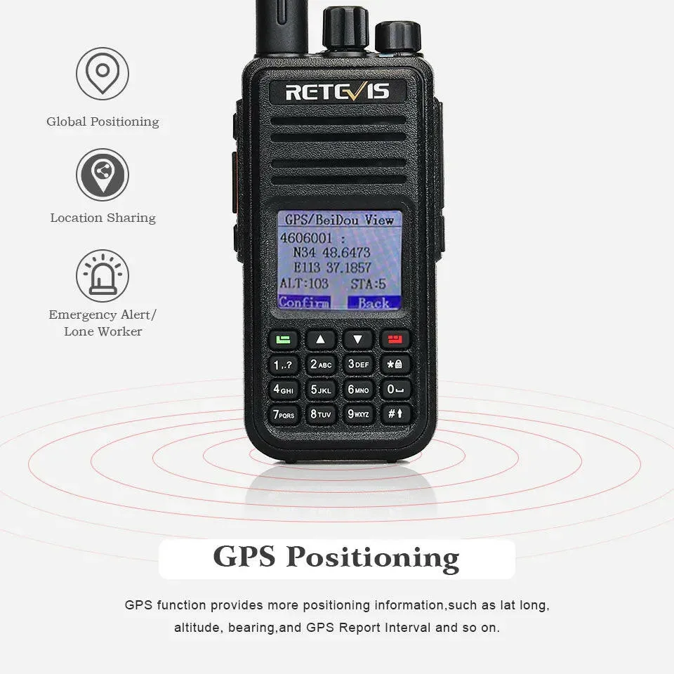Retevis RT3S DMR Digital Walkie Talkie Ham Radio Stations Walkie-talkies Professional Amateur Two-Way Radio VHF UHF GPS APRS 5W