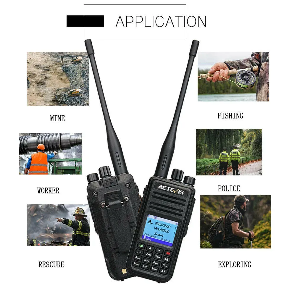 Retevis RT3S DMR Digital Walkie Talkie Ham Radio Stations Walkie-talkies Professional Amateur Two-Way Radio VHF UHF GPS APRS 5W