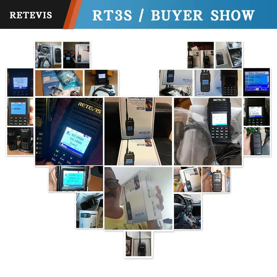Retevis RT3S DMR Digital Walkie Talkie Ham Radio Stations Walkie-talkies Professional Amateur Two-Way Radio VHF UHF GPS APRS 5W