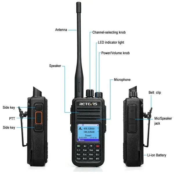 Retevis RT3S DMR Digital Walkie Talkie Ham Radio Stations Walkie-talkies Professional Amateur Two-Way Radio VHF UHF GPS APRS 5W