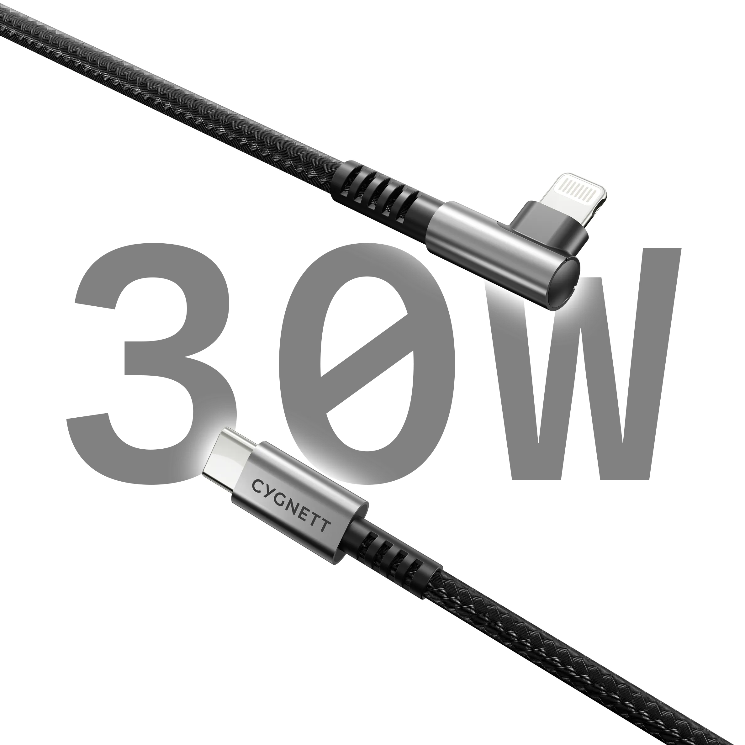 Right Angle Lightning to USB-C Cable - 1M