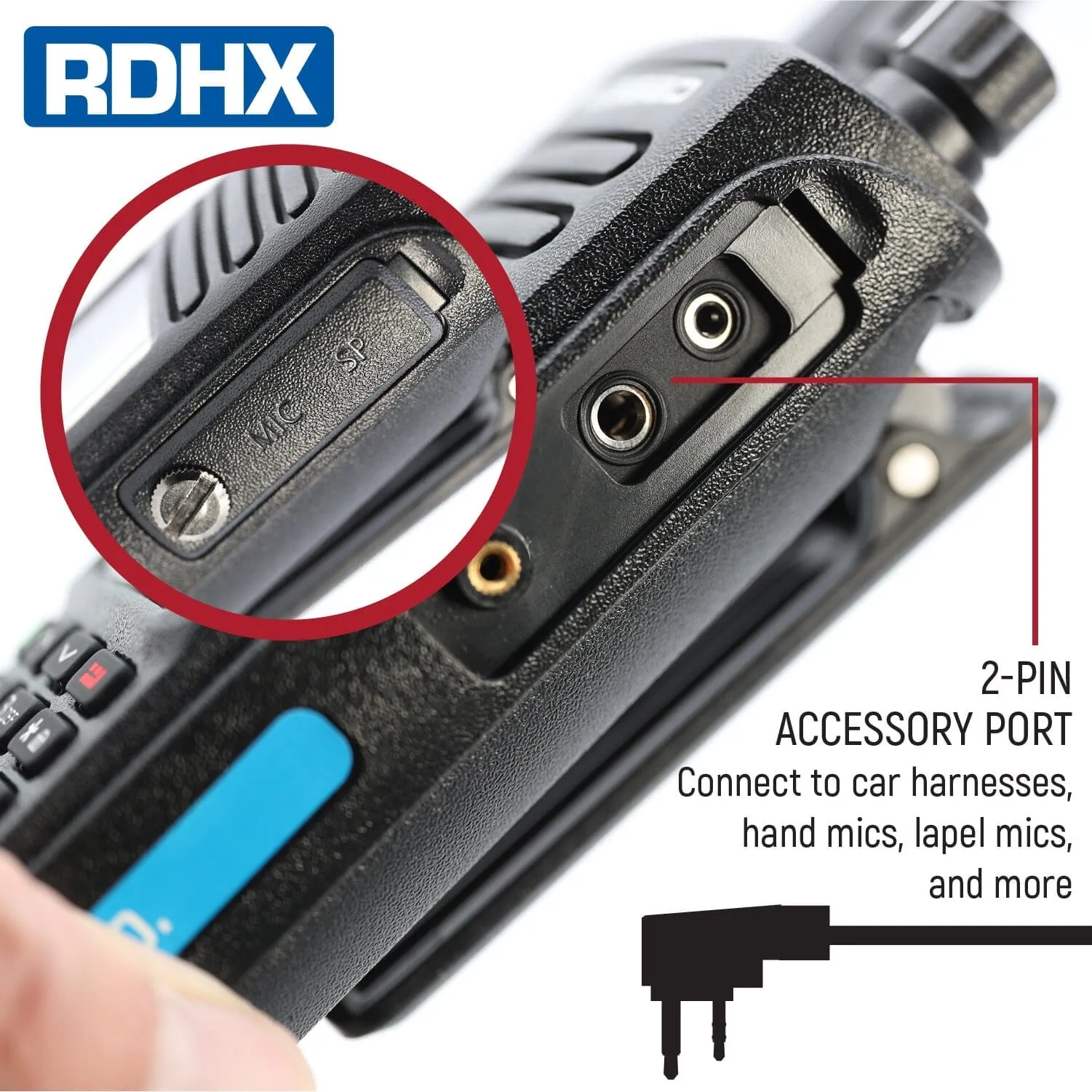 Rugged RDH-X Waterproof Dual Band Handheld Radio - Black
