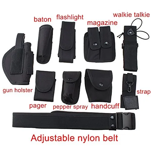 Security Tactical Modular Equipment System Molded Duty Belt With 10 Components