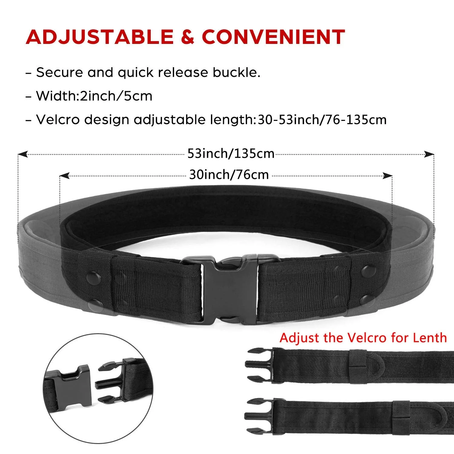 Security Tactical Modular Equipment System Molded Duty Belt With 10 Components