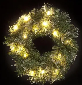 Snowtime Rosemary Spruce Pre-Lit Wreath with LEDs