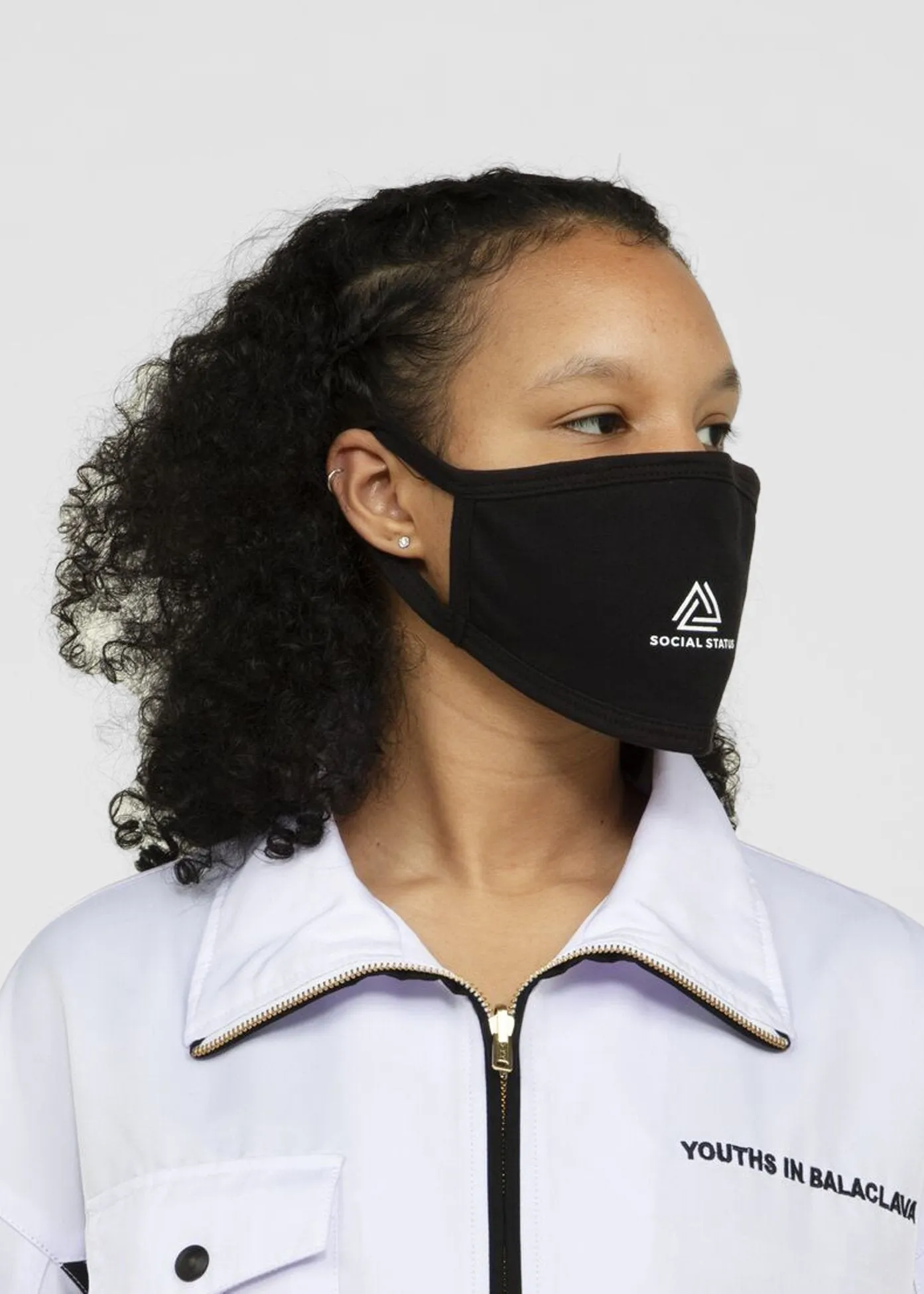 SOCIAL STATUS: COTTON FACE MASK [BLACK]