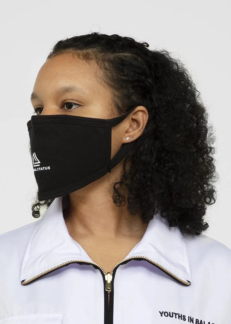 SOCIAL STATUS: COTTON FACE MASK [BLACK]