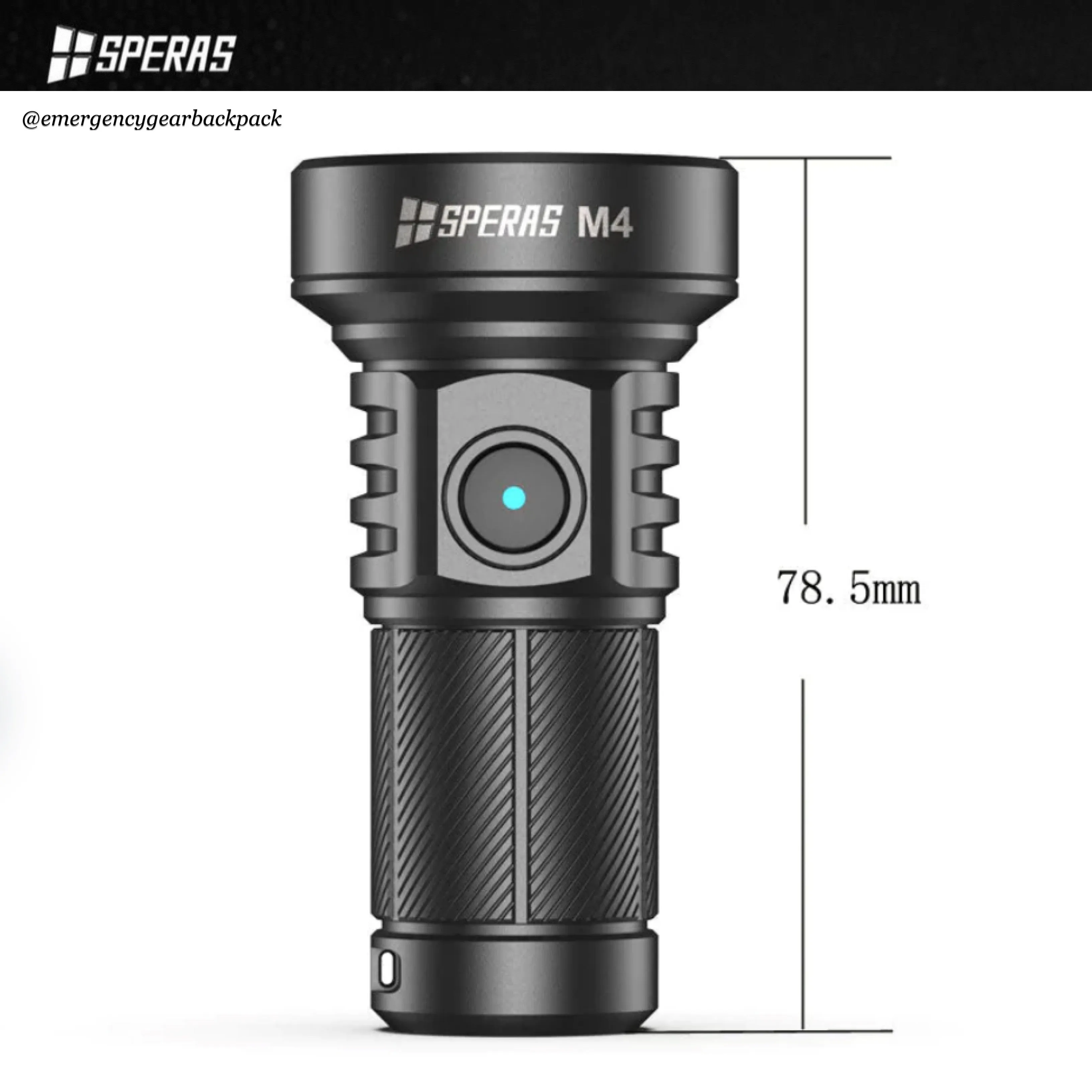 SPERAS M4 1320LMS 652M Mini Pocket Thrower Flashlight
