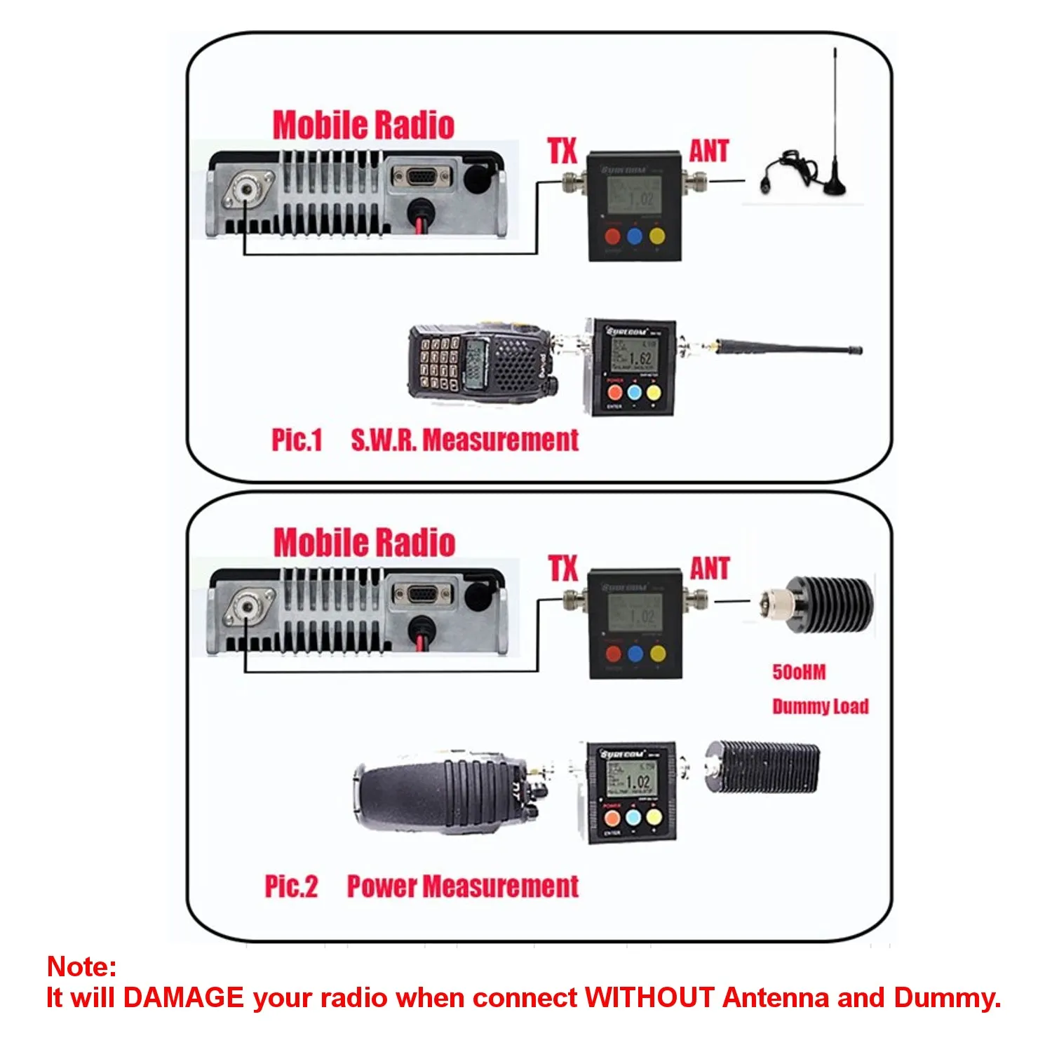 Surecom SW-102S Digital VHF/UHF 125-525Mhz SO239 Connector Power & SWR Meter (SW102-S)