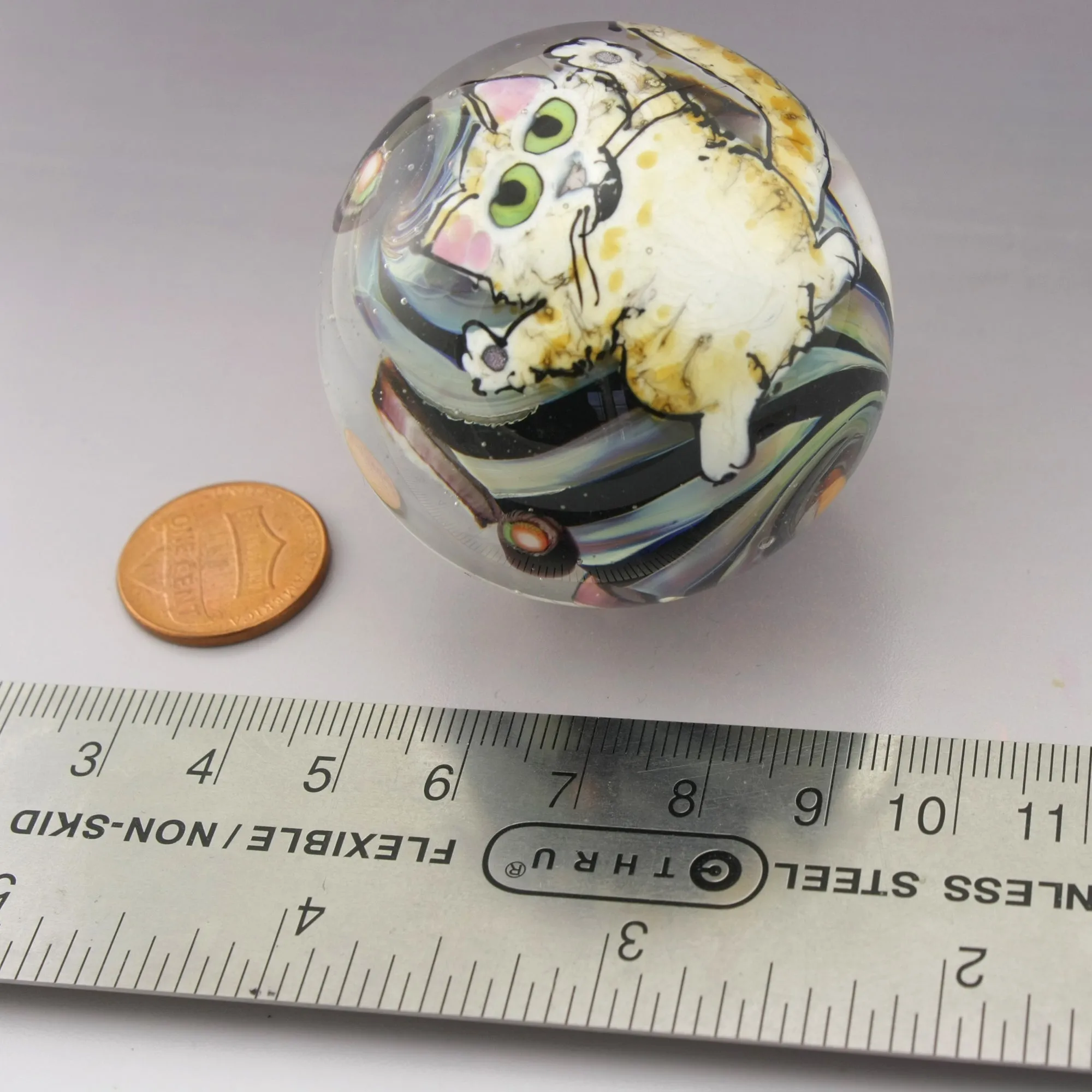 Sushi Party Cat - Murrine and Stringer Drawing Marble 123