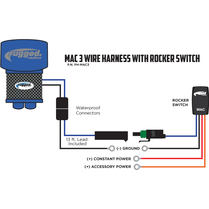 Switch Install Harness for MAC Helmet Air Pumpers