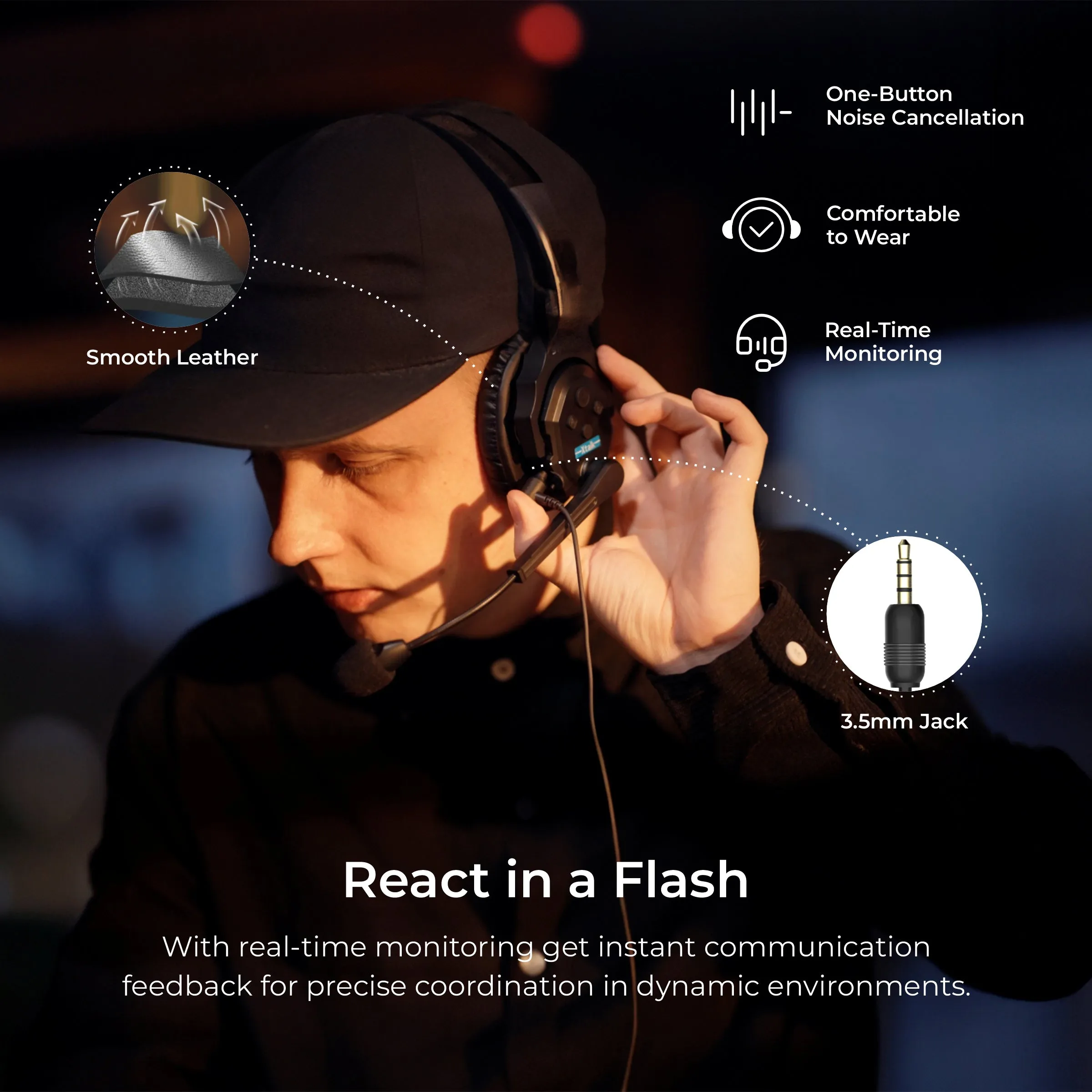 SYNCO (X-Talk X5) 2.4GHz Wireless Headset Intercom System Random Master Device Design for Movie Shoot Live Show Stage Performance (5PCS)
